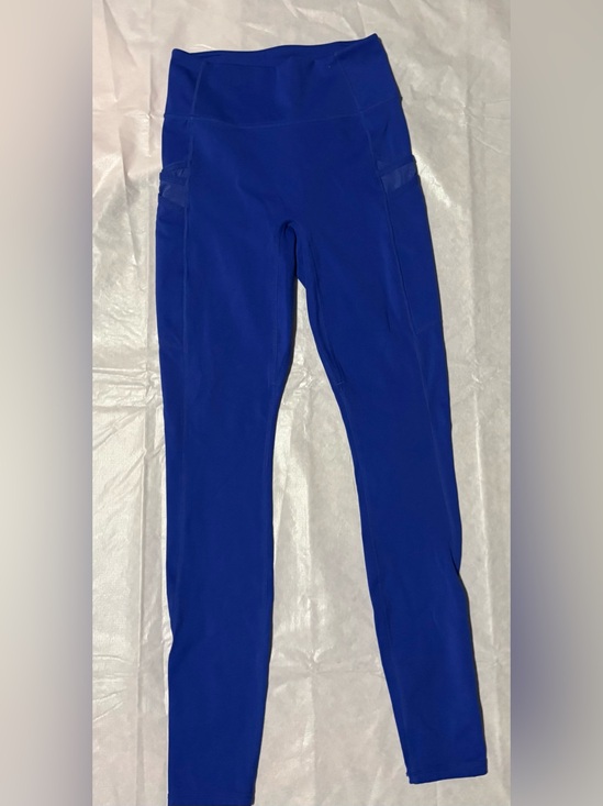 Fabletics Pants - Fabletics Royal Blue Kids' High-Waist Leggings with Side Pockets